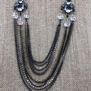 MiMi Sorrelli Art Deco multi strand necklace clear
